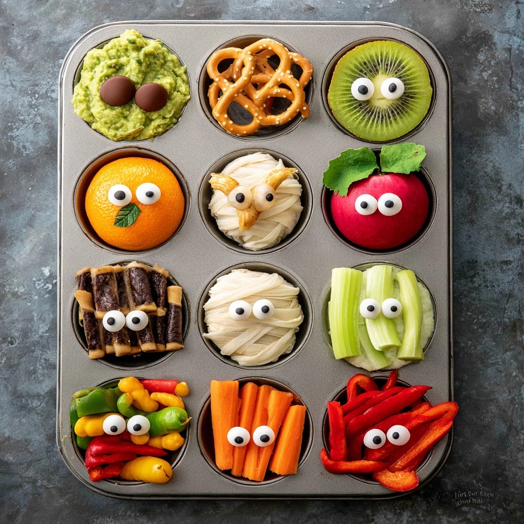 Healthy Halloween Monster Apple Snacks Recipe - Recipe Image