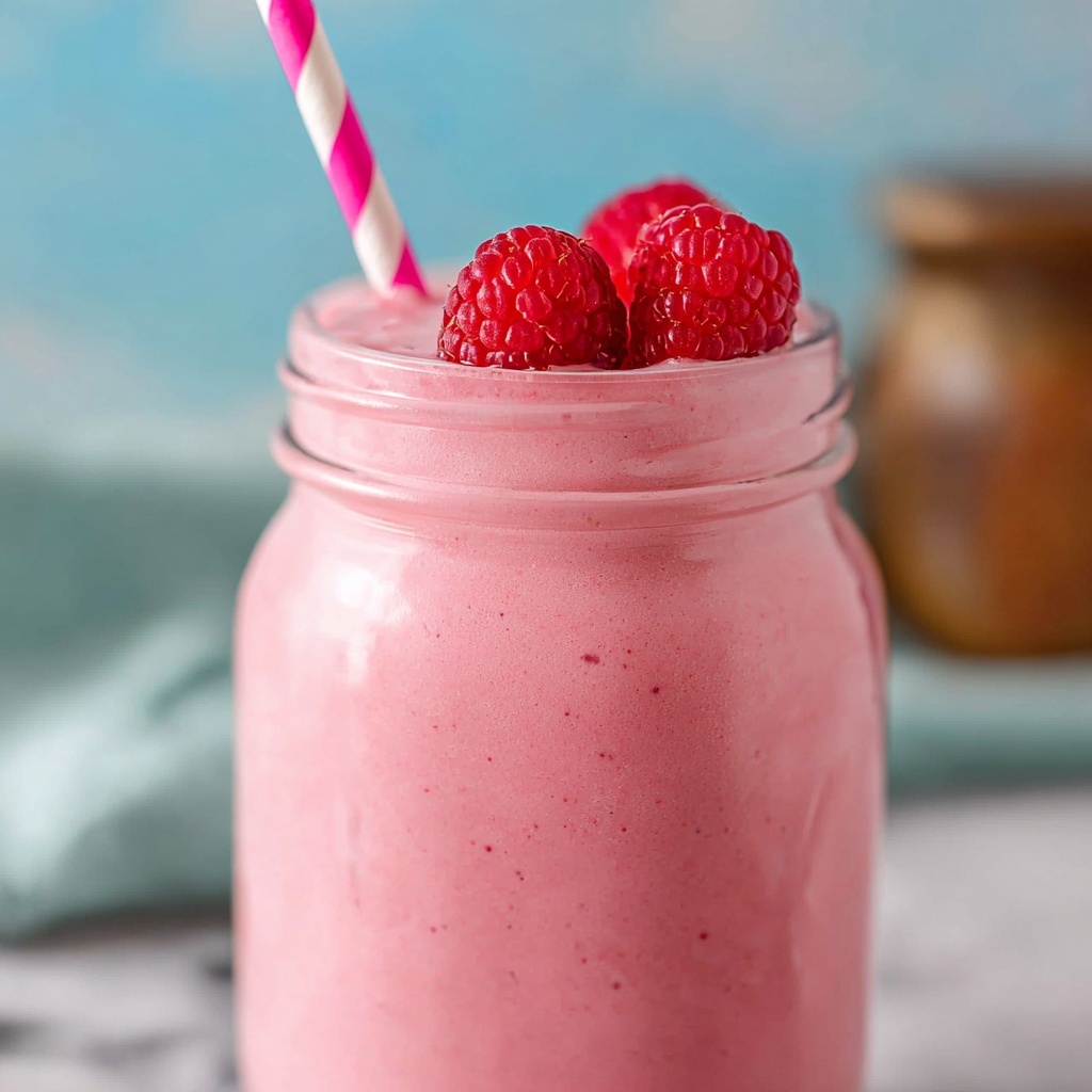 Raspberry Peanut Butter Smoothie Recipe - Recipe Image