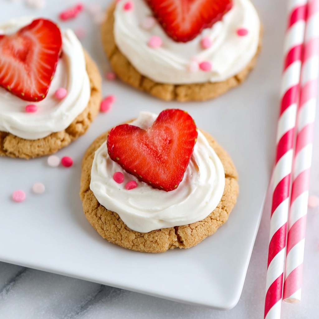 Coconut-Frosted Sugar Cookies with Strawberry Hearts Recipe - Recipe Image