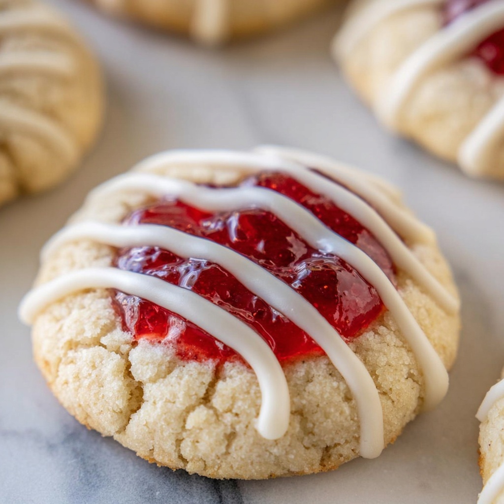 Raspberry Jam Cookies with Almond Glaze Recipe - Recipe Image
