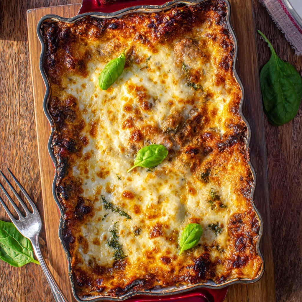 White Chicken and Pesto Lasagna Recipe - Recipe Image