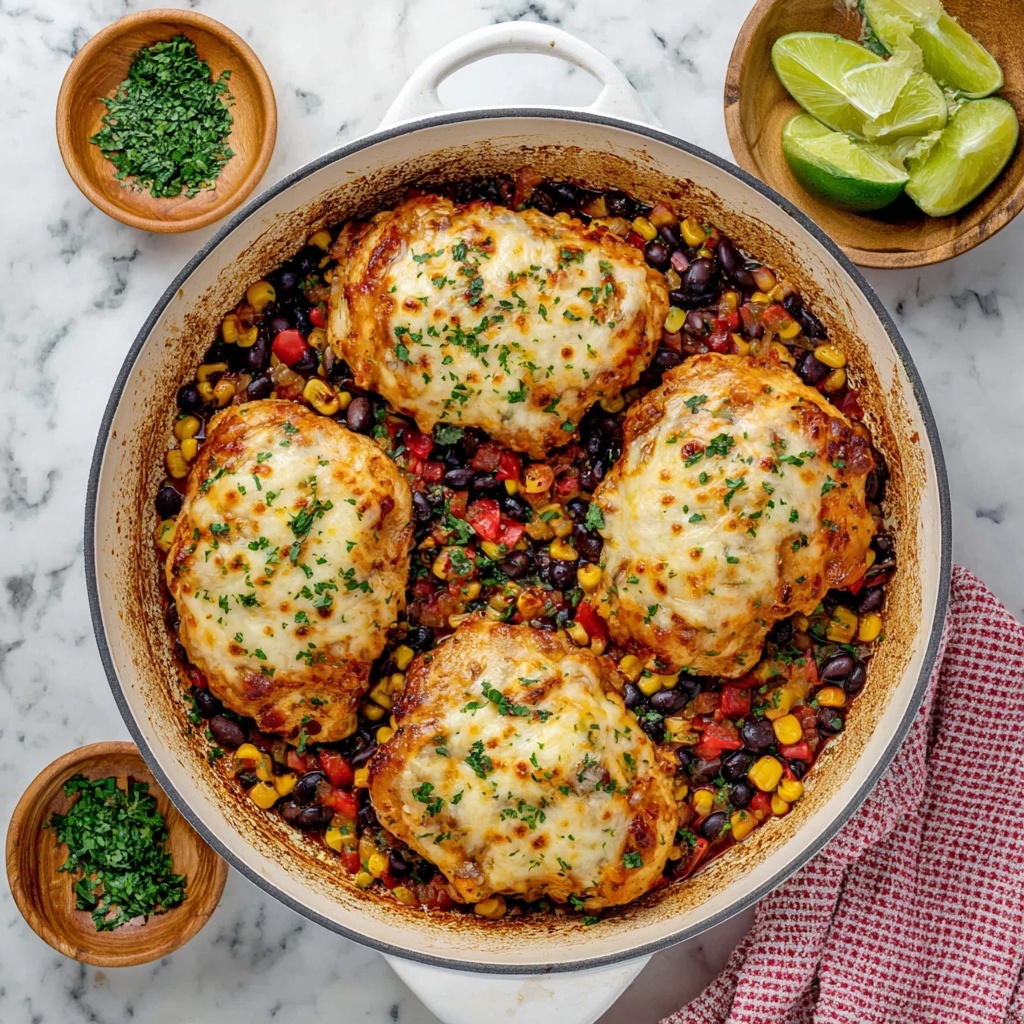 Cowboy Chicken with Black Beans, Corn, and Melted Cheese Recipe - Recipe Image