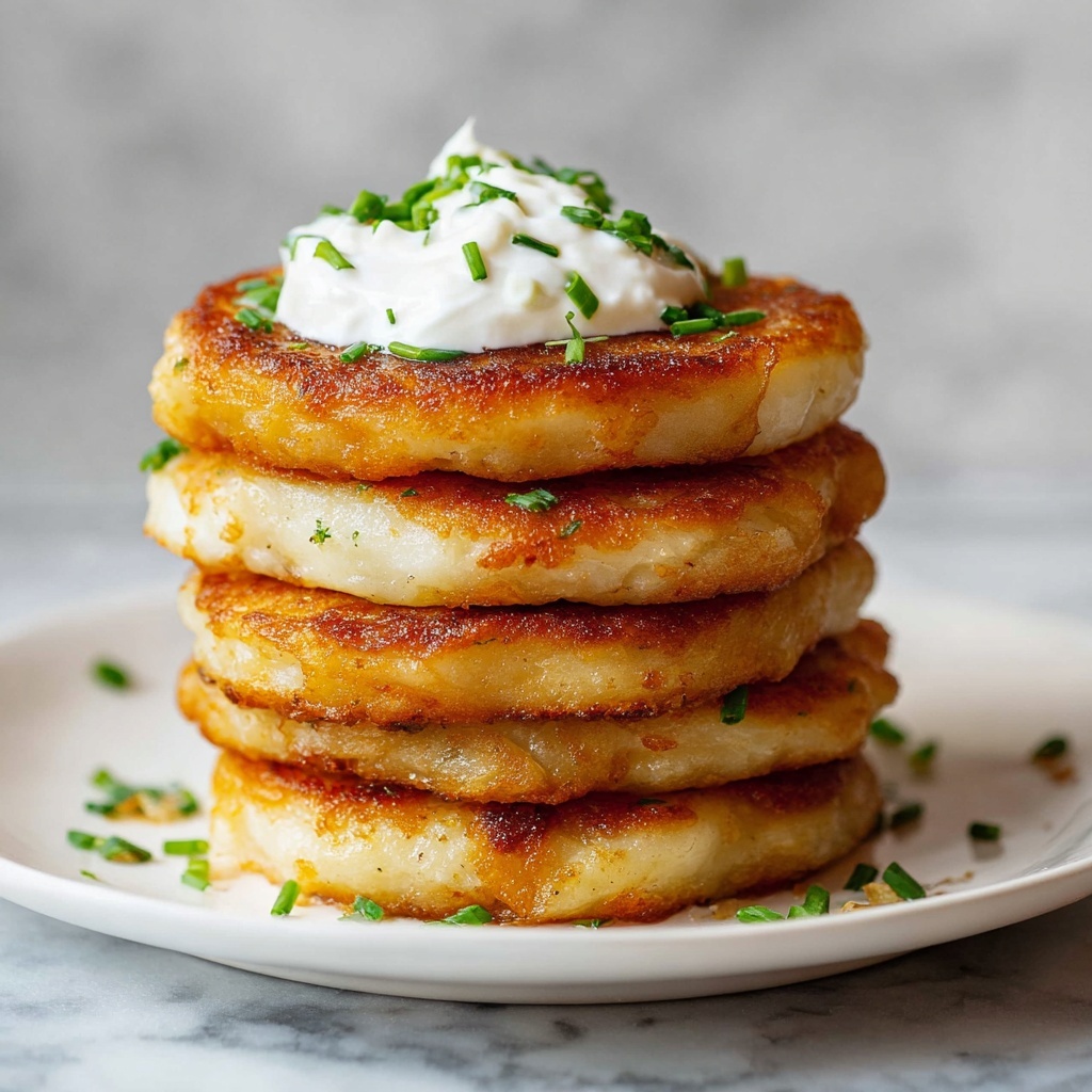 Crispy Potato Pancakes with Chives and Sour Cream Recipe - Recipe Image