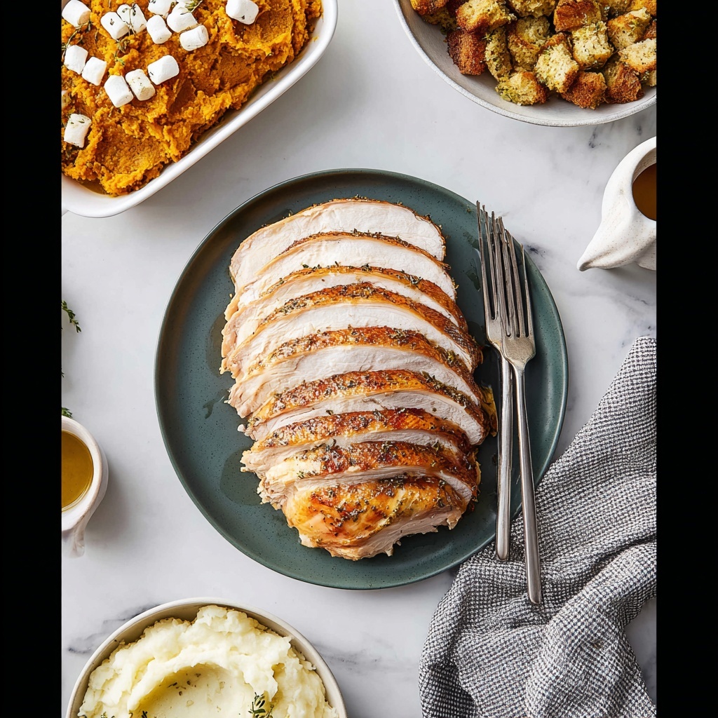 Air Fryer Garlic Rosemary Turkey Breast Recipe - Recipe Image