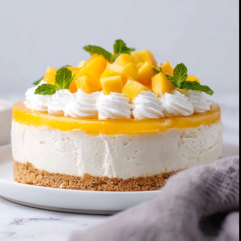 No Bake Mango Cheesecake Recipe - Recipe Image