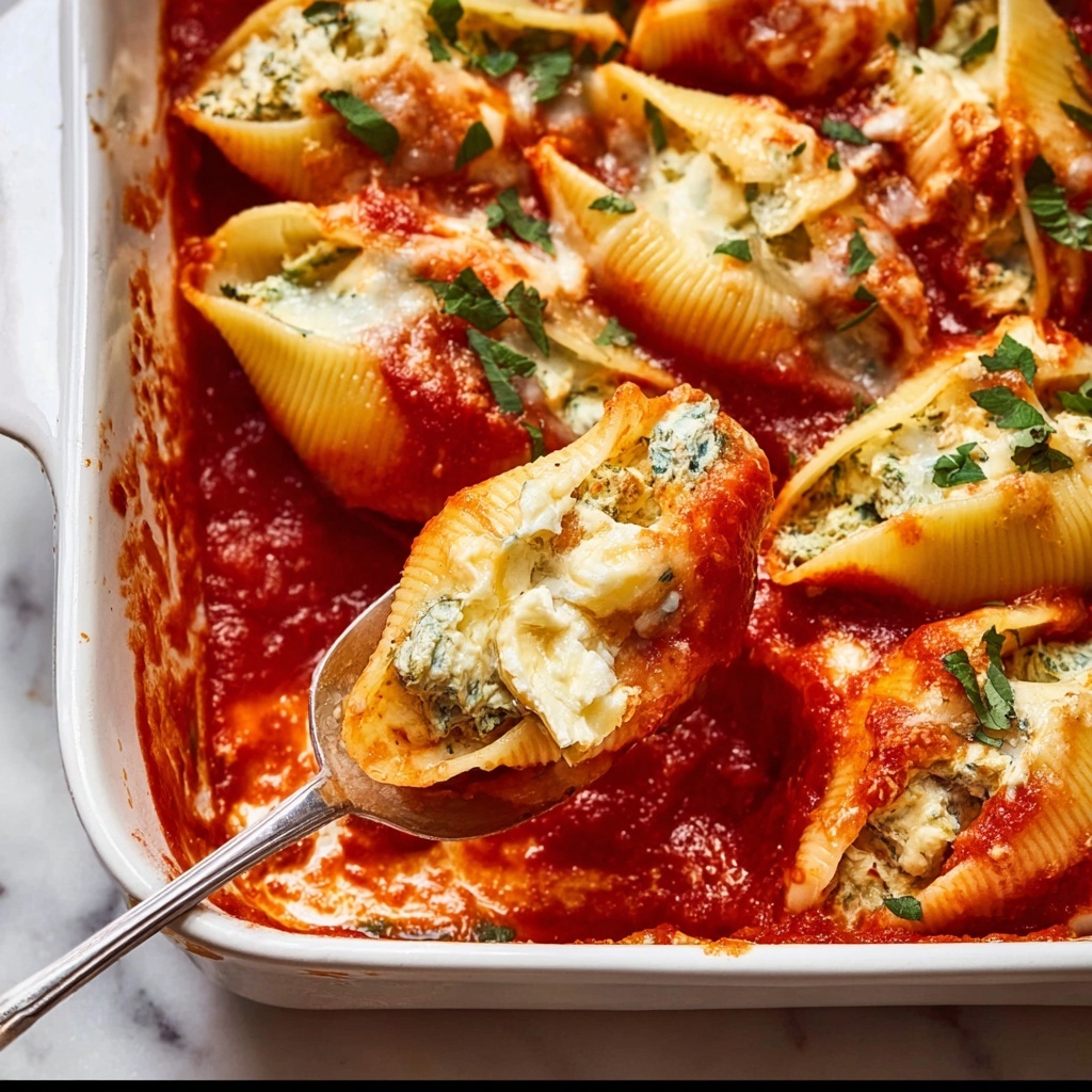 Spinach Ricotta Stuffed Shells (Conchiglioni) Recipe - Recipe Image