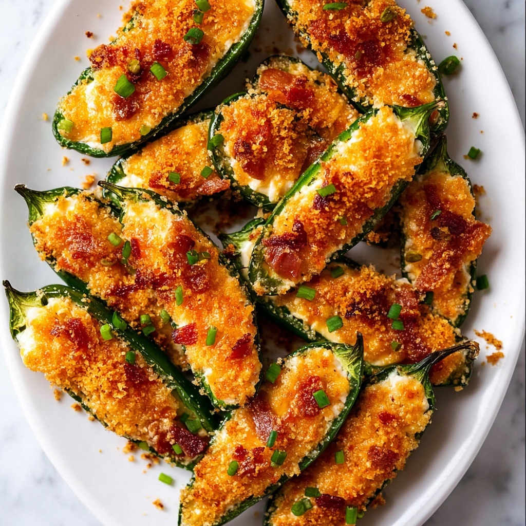 Baked Jalapeño Poppers with Bacon, Cheddar, and Crispy Breadcrumb Topping Recipe - Recipe Image