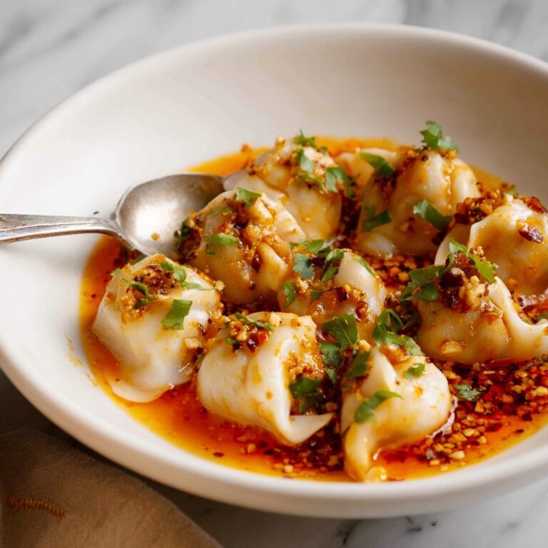 Spicy Wontons with Chili Oil and Sichuan Pepper Recipe