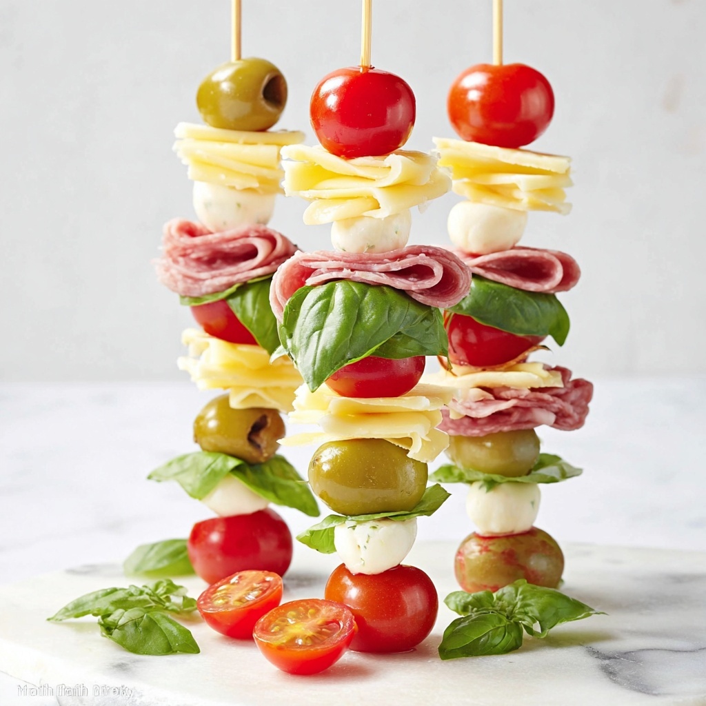 Easy Antipasto Skewers Appetizer Recipe - Recipe Image