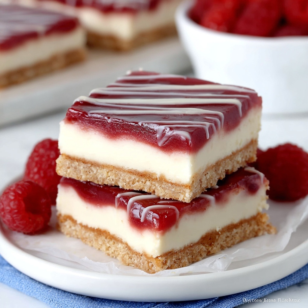 White Chocolate Raspberry Cheesecake Bars Recipe - Recipe Image