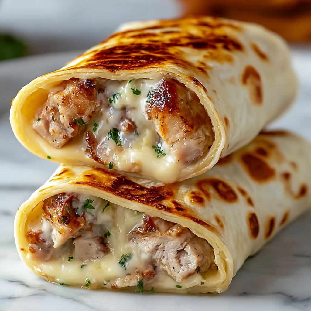 Hearty Low Carb Cheesy Garlic Chicken Wraps Recipe - Recipe Image