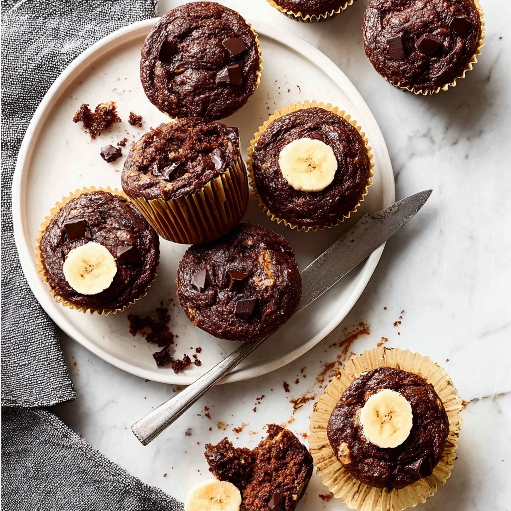 Healthier Double Chocolate Banana Muffins Recipe - Recipe Image