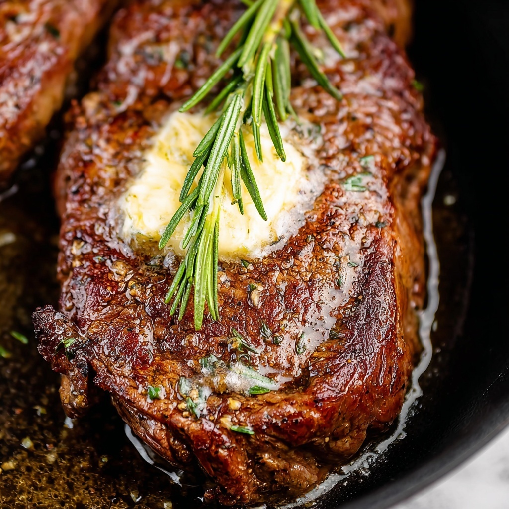 Pan-Seared New York Strip Steak with Garlic and Rosemary Recipe - Recipe Image