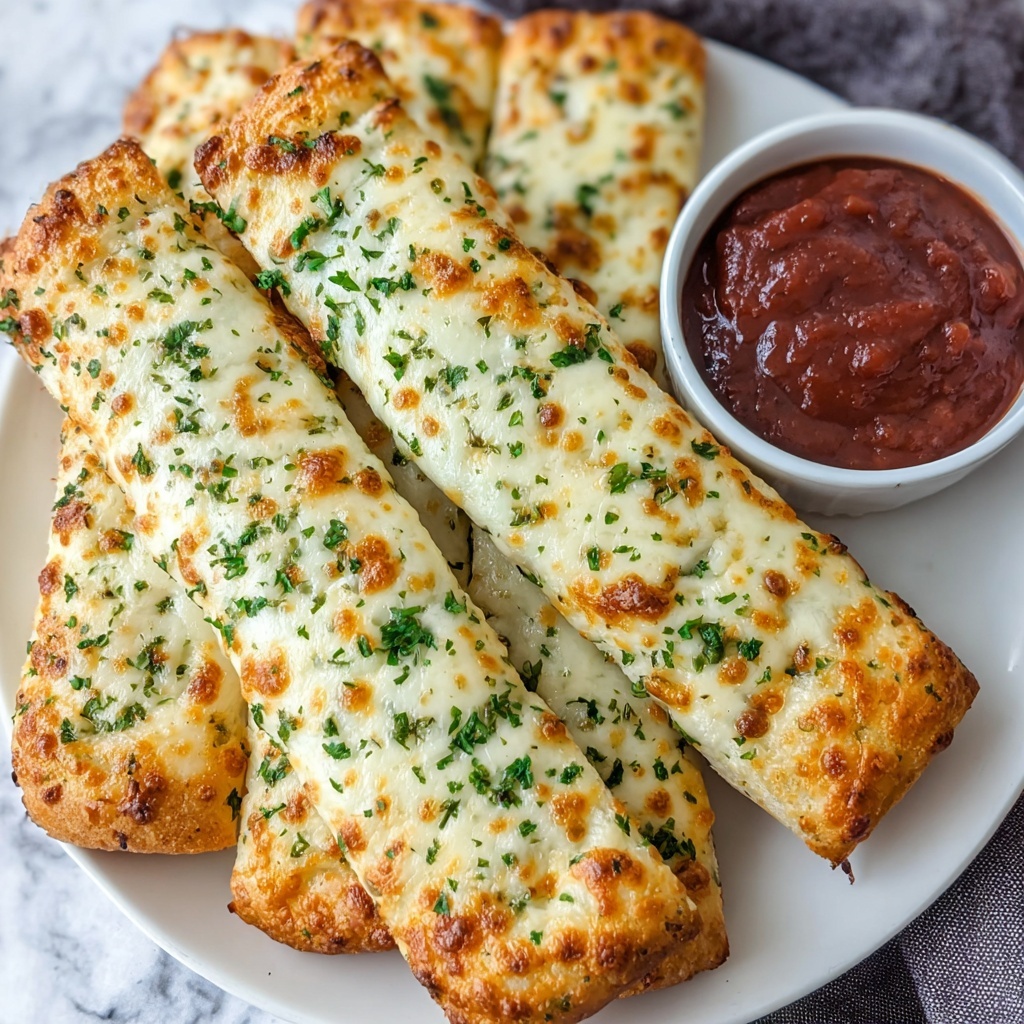 Garlic Herb Baked Cheesy Breadsticks Recipe - Recipe Image