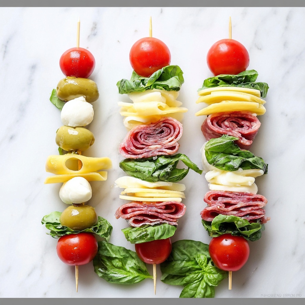 Easy Antipasto Skewers Appetizer Recipe - Recipe Image