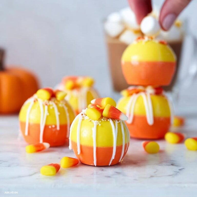 Candy Corn Hot Chocolate Bombs Recipe