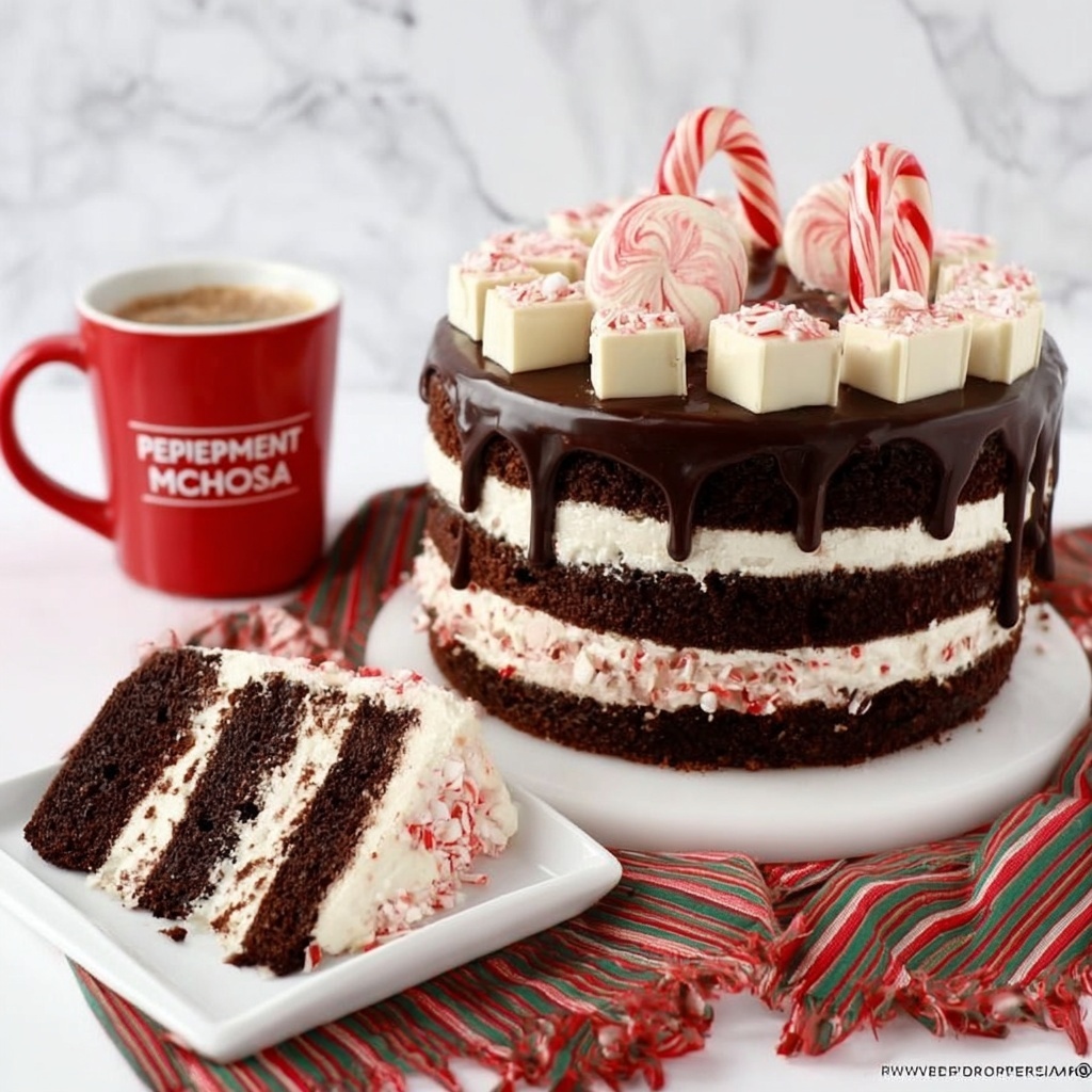 Layered Chocolate Peppermint Cake Recipe - Recipe Image