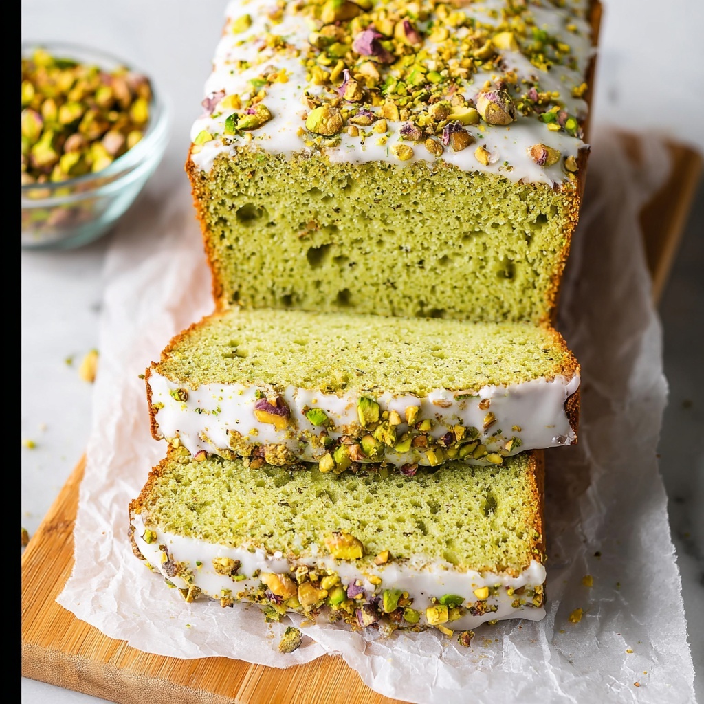 Pistachio Cake Bread with Creamy Glaze Recipe - Recipe Image