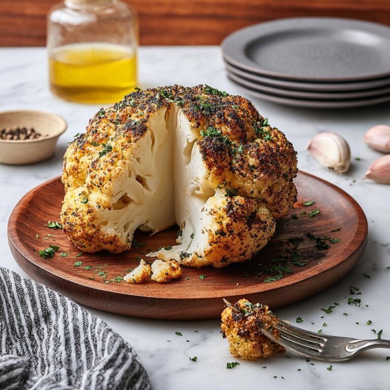 Whole Roasted Cauliflower with Garlic and Italian Seasoning Recipe