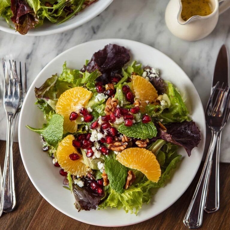 Christmas Salad with Mandarins, Pomegranate, Feta, and Cranberry-Pecan Crunch Recipe