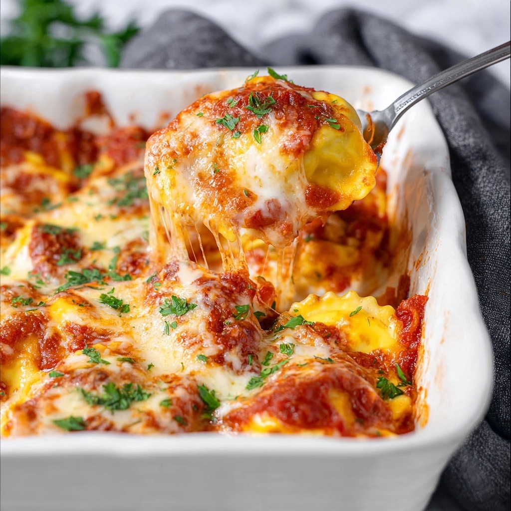 Baked Ravioli with Marinara and Parmesan Recipe - Recipe Image
