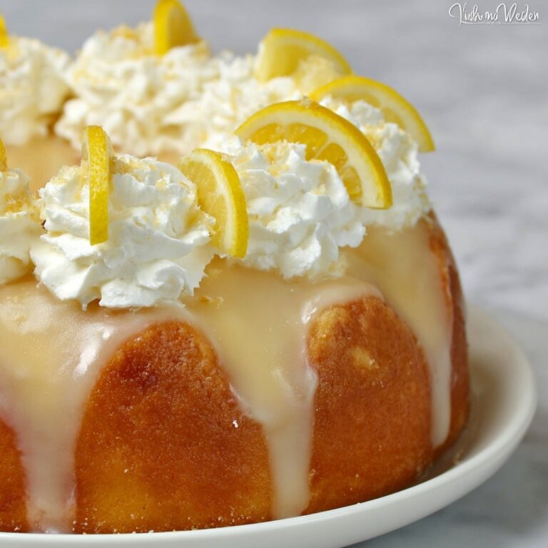 Lemon Bundt Cake with Lemon Glaze and Whipped Cream Recipe