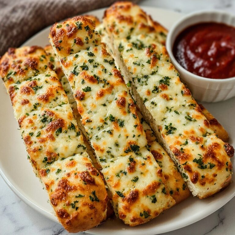 Garlic Herb Baked Cheesy Breadsticks Recipe