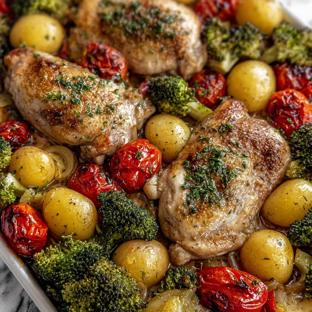 Sheet Pan Garlic Butter Chicken and Veggies Recipe - Recipe Image