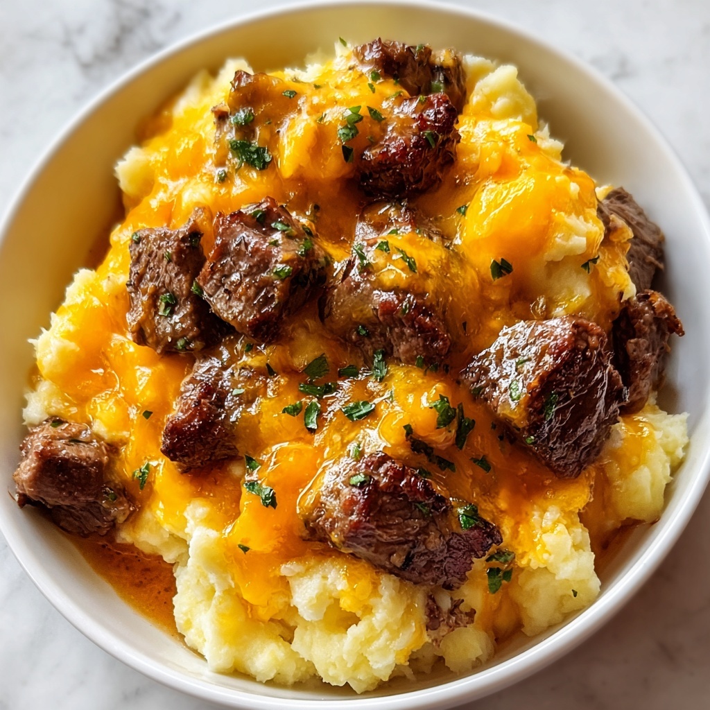 Slow Cooker Steak and Cheddar Potato Casserole Recipe - Recipe Image