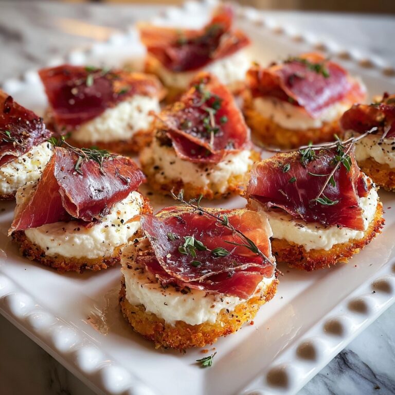 Crispy Prosciutto Boursin Cheese Bites with Honey and Fresh Herbs Recipe