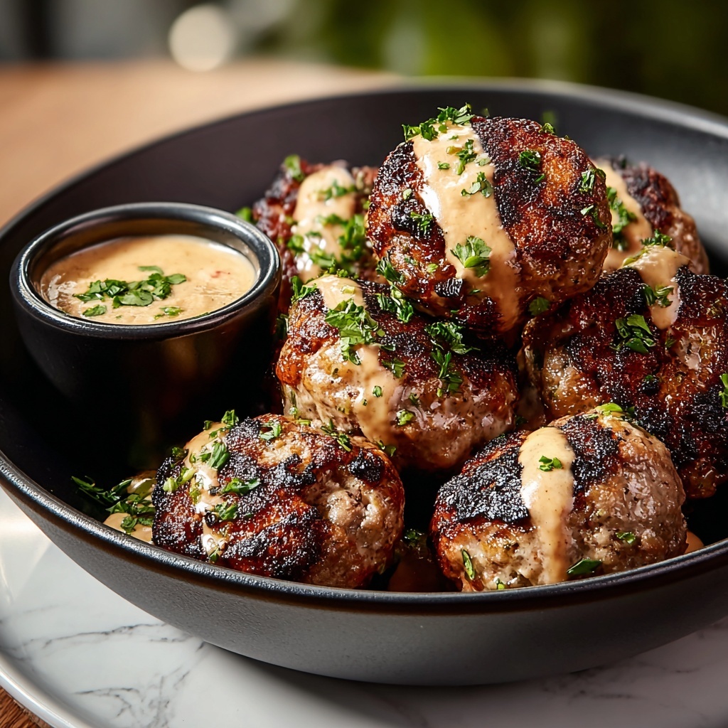 Korean BBQ Meatballs with Spicy Mayo Dip Recipe - Recipe Image