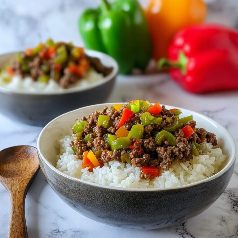 Beef and Pepper Rice Bowls Recipe