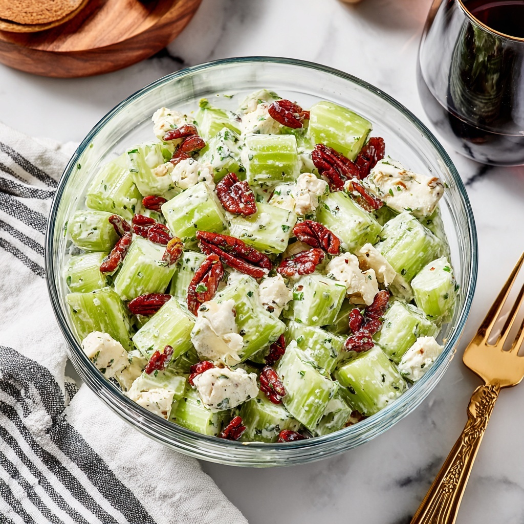 Celery Salad with Cherry Tomatoes, Cucumber, and Lemon Dressing Recipe - Recipe Image