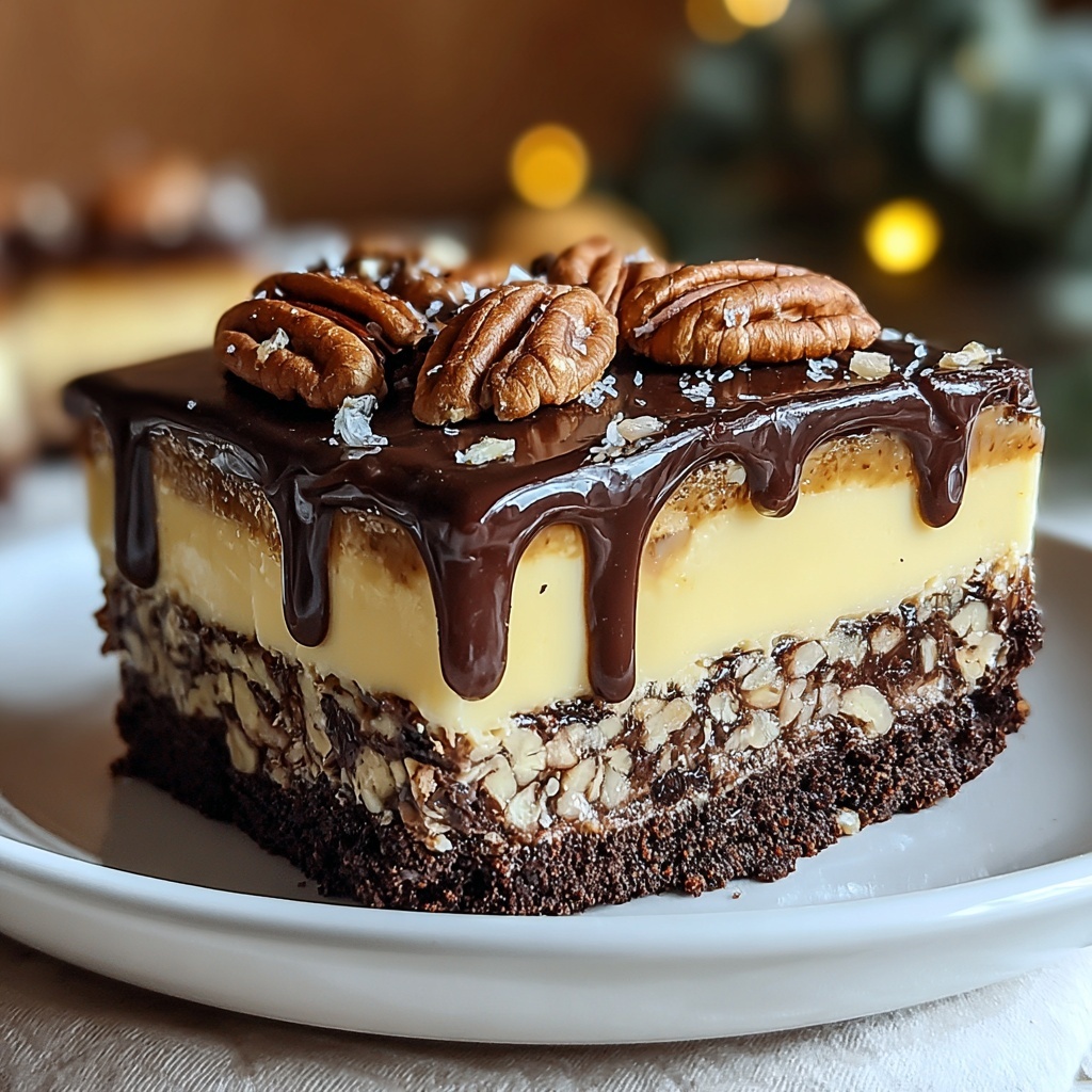 Chocolate Pecan Cream Cheesecake Recipe - Recipe Image