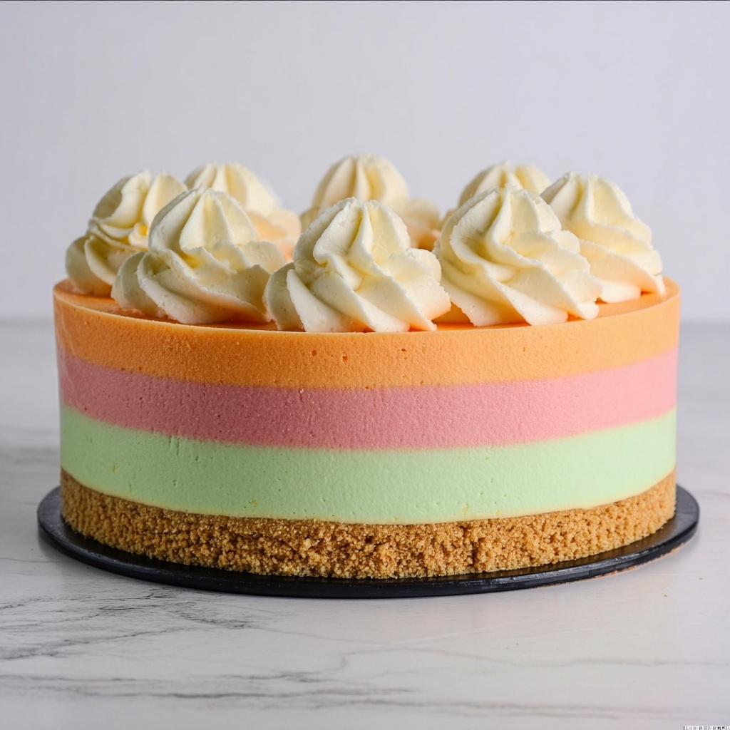 Rainbow Sherbet Cake Recipe - Recipe Image