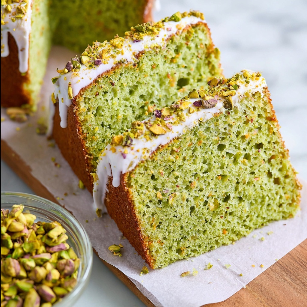 Pistachio Cake Bread with Creamy Glaze Recipe - Recipe Image