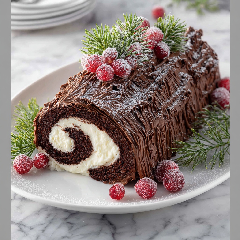 Yule Log Cake Recipe - Recipe Image
