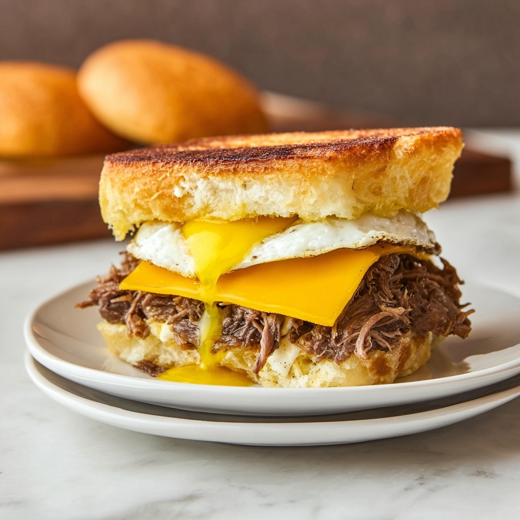 Steak, Egg, and Cheese Bagel Sandwich with Dill-Mayonnaise Sauce Recipe - Recipe Image