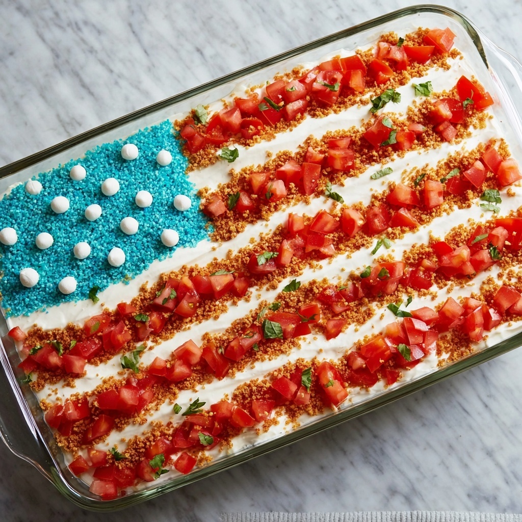 Easy 7-Layer Flag Taco Dip Recipe - Recipe Image