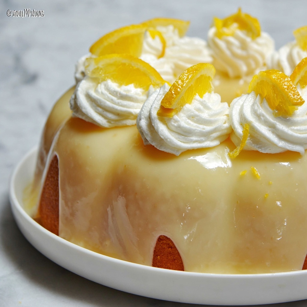 Lemon Bundt Cake with Lemon Glaze and Whipped Cream Recipe - Recipe Image
