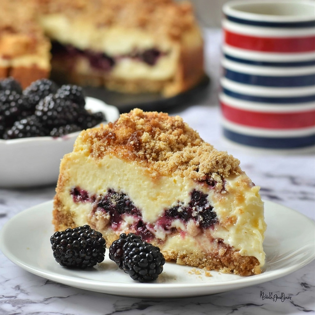 Blackberry Crumb Cheesecake Recipe - Recipe Image