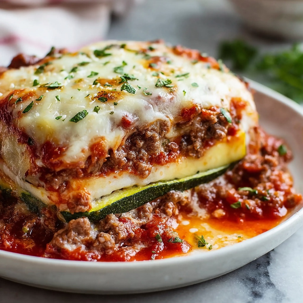 Irresistibly Savory: Ground Beef Zucchini Casserole Bliss Recipe - Recipe Image