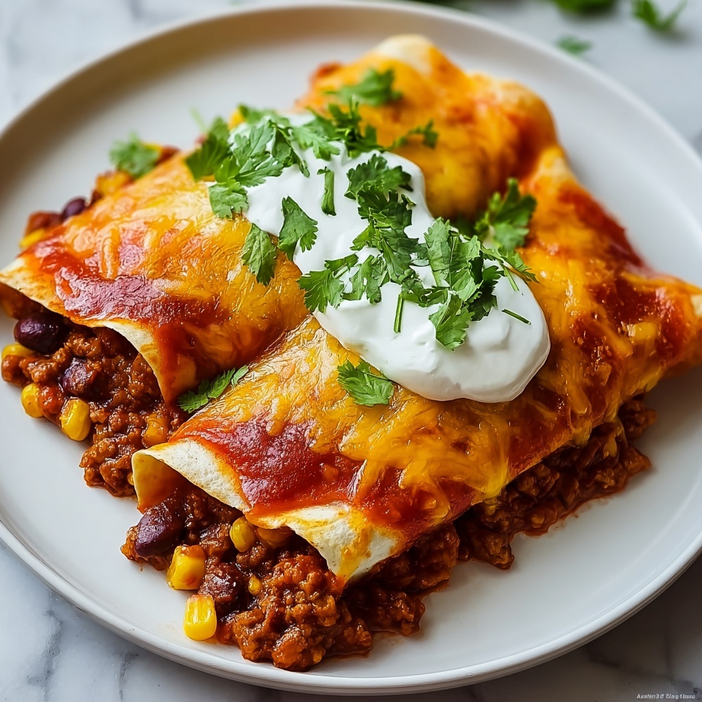 Irresistibly Cheesy Sweet Potato, Corn, and Black Bean Enchiladas Recipe - Recipe Image