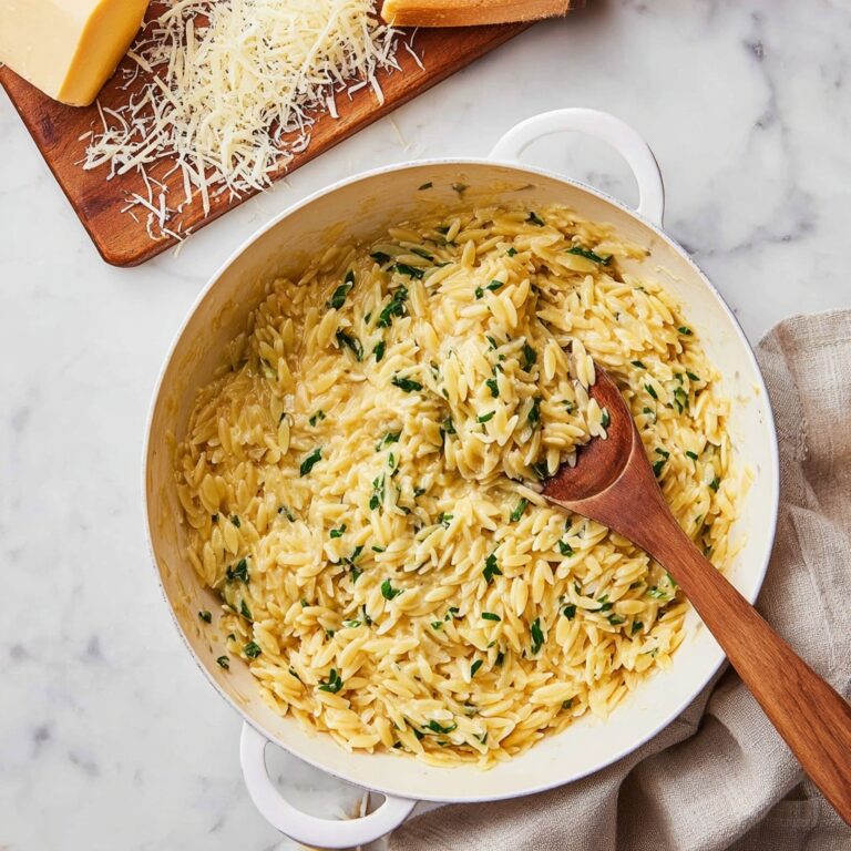 One Pot Creamy Garlic Parmesan Orzo Recipe