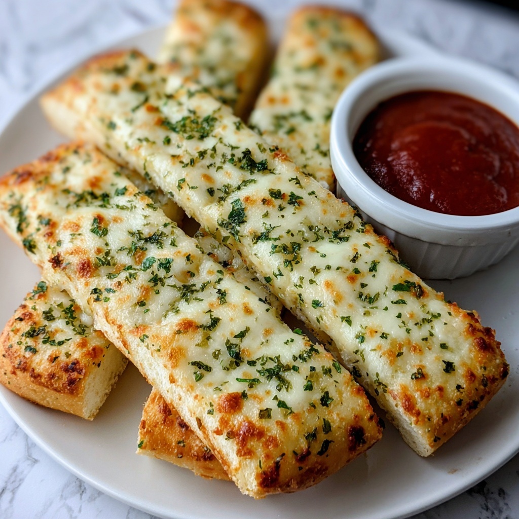 Garlic Herb Baked Cheesy Breadsticks Recipe - Recipe Image