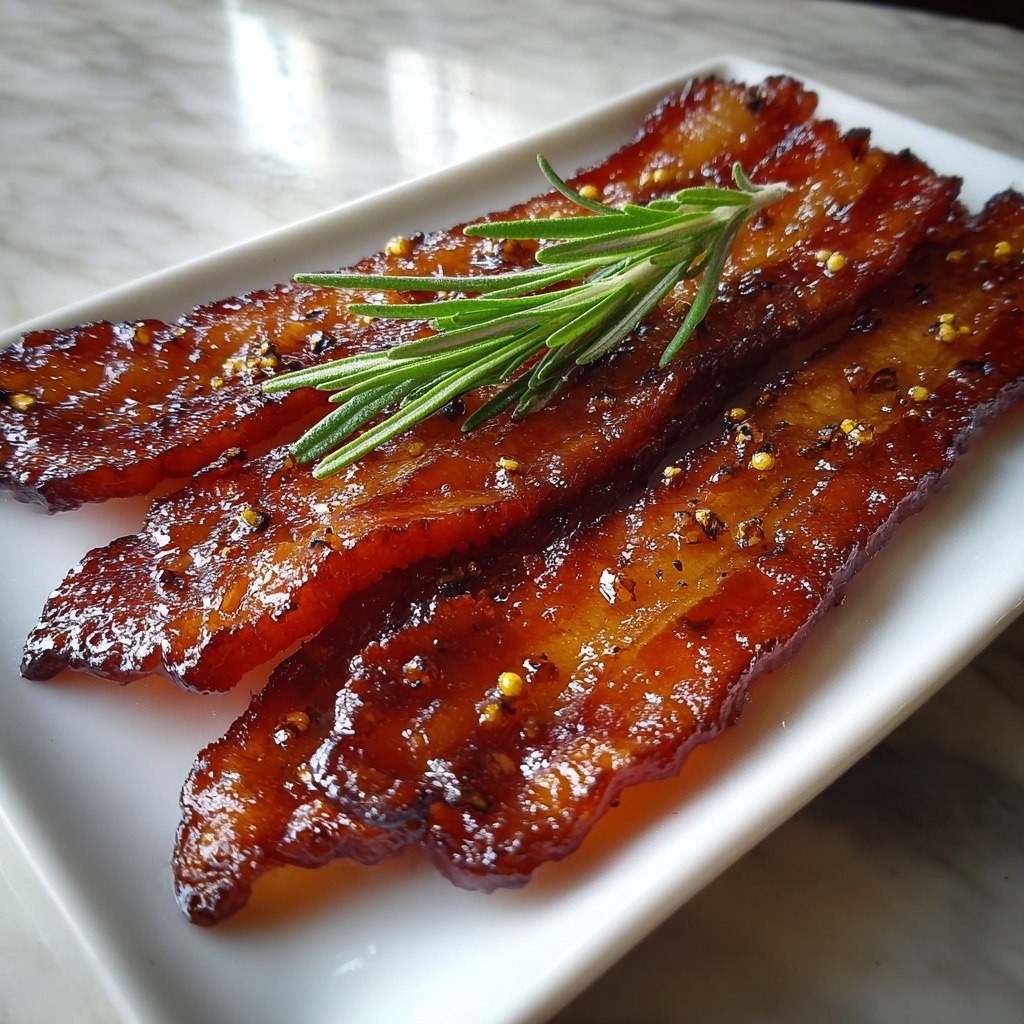 Decadent Sweet and Spicy Glazed Billionaire Bacon Recipe - Recipe Image