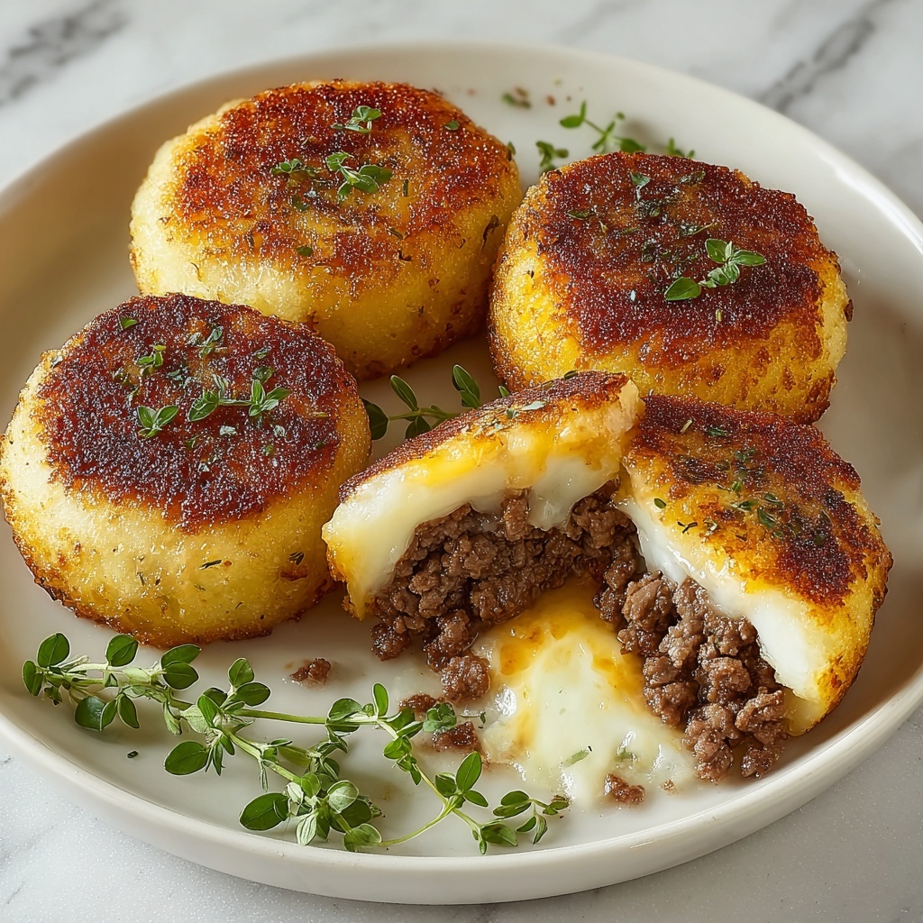 Crispy Mashed Potato Balls Filled with Cheesy Beef Recipe - Recipe Image