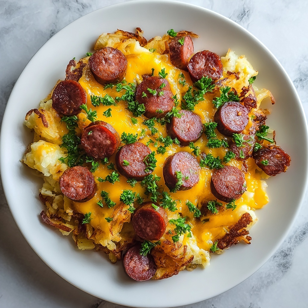 Crockpot Cheesy Potatoes and Kielbasa Recipe - Recipe Image