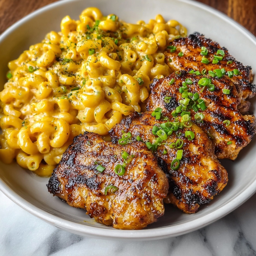 High-Protein Honey Garlic Butter Chicken with Creamy Mac & Cheese Recipe - Recipe Image