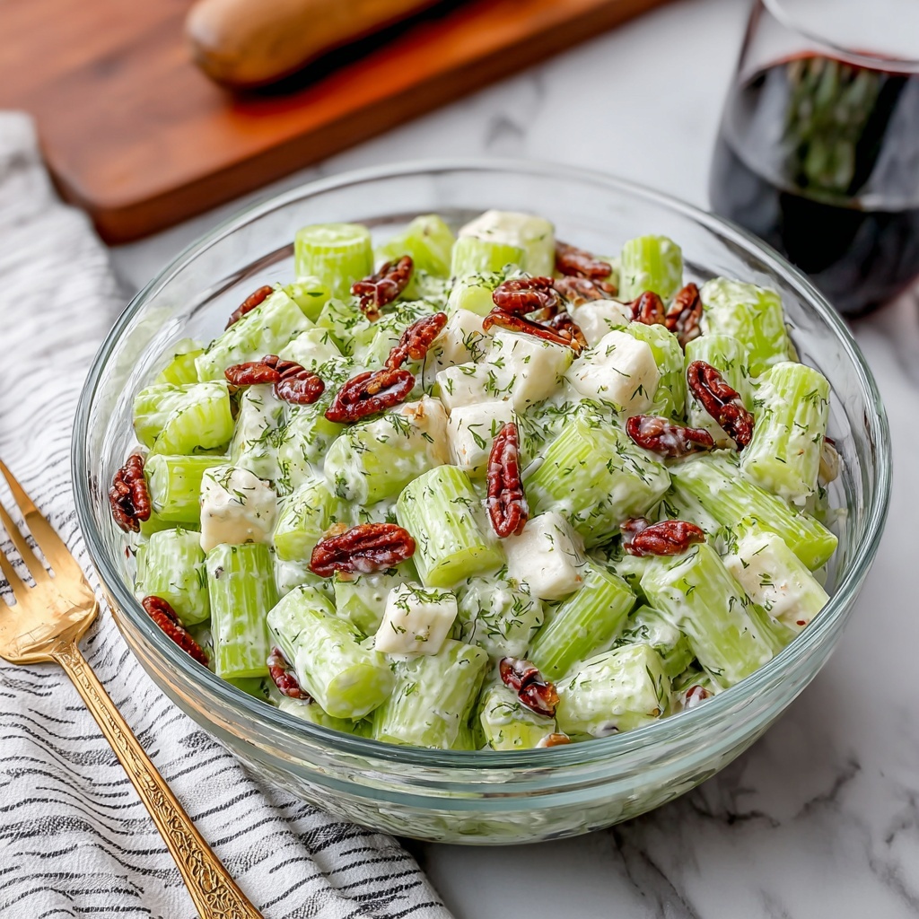 Celery Salad with Cherry Tomatoes, Cucumber, and Lemon Dressing Recipe - Recipe Image